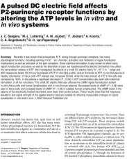A Pulsed DC Electric Field Affects P2-Purinergic Receptor Functions by Altering the ATP Levels in Vitro and in Vivo Systems